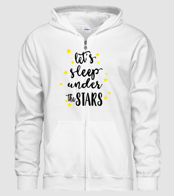 Lets sleep under the stars model alb pe tricou