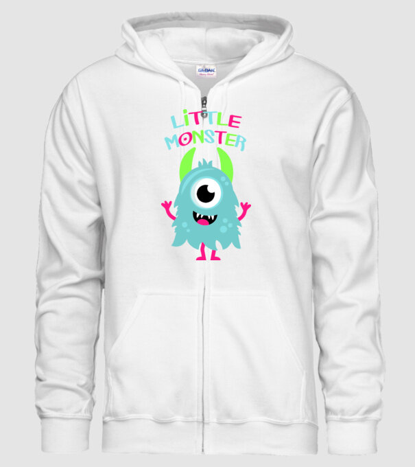 Little monster model alb pe tricou