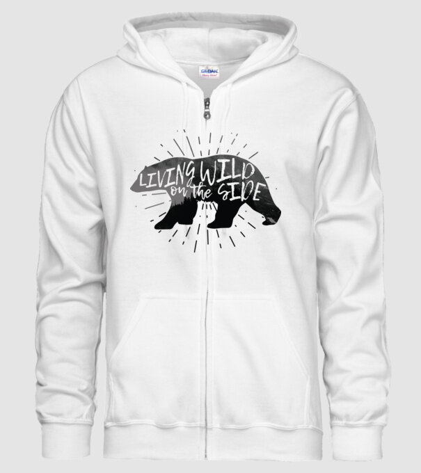 Living on a wild side model alb pe tricou