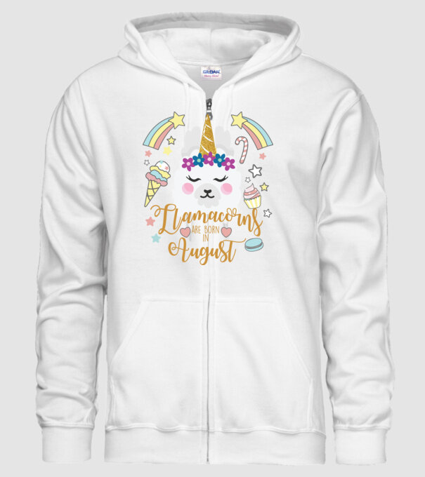 Llamacorns are born in August model alb pe tricou