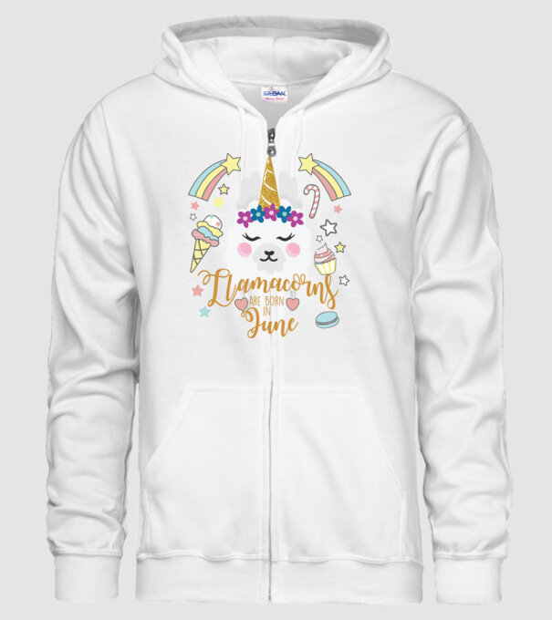 Llamacorns are born in June model alb pe tricou