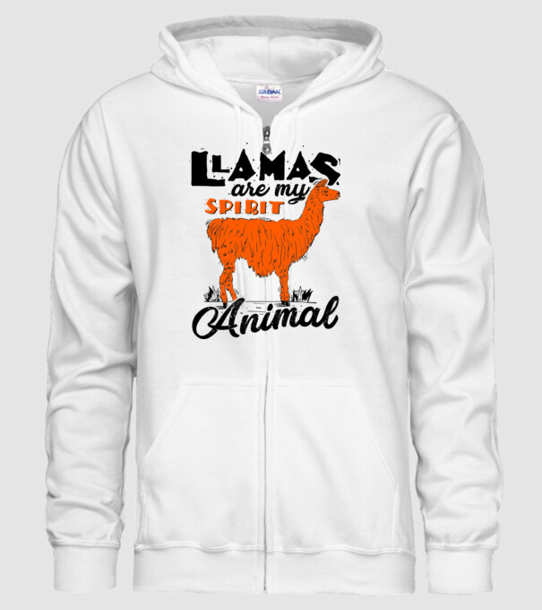 Llamas are my spirit animal model alb pe tricou
