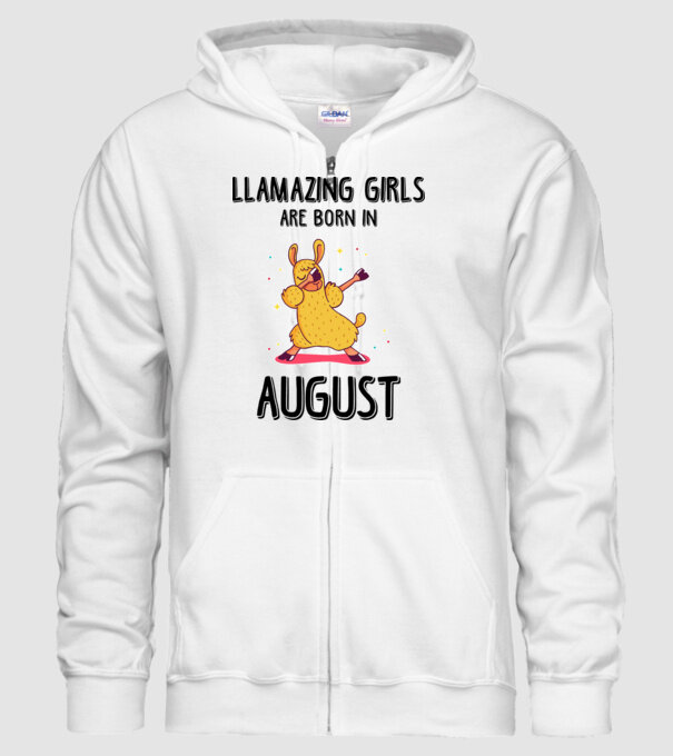 Llamazing girls are born in august black model alb pe tricou