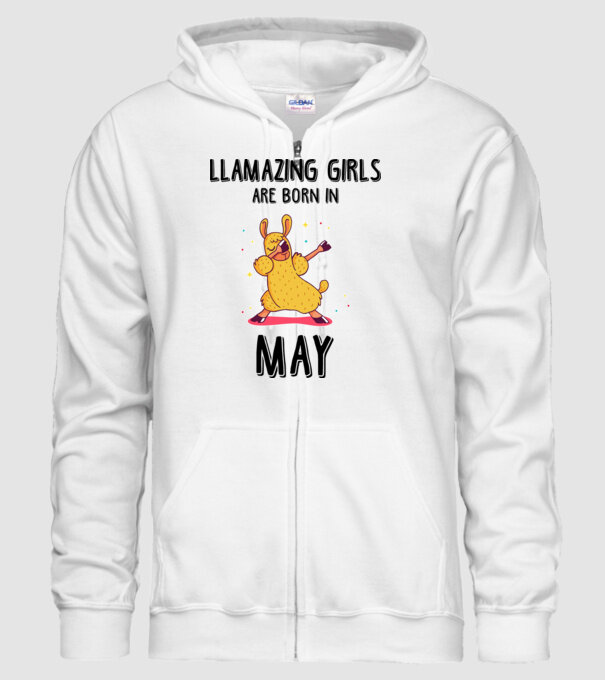 Llamazing girls are born in may black model alb pe tricou