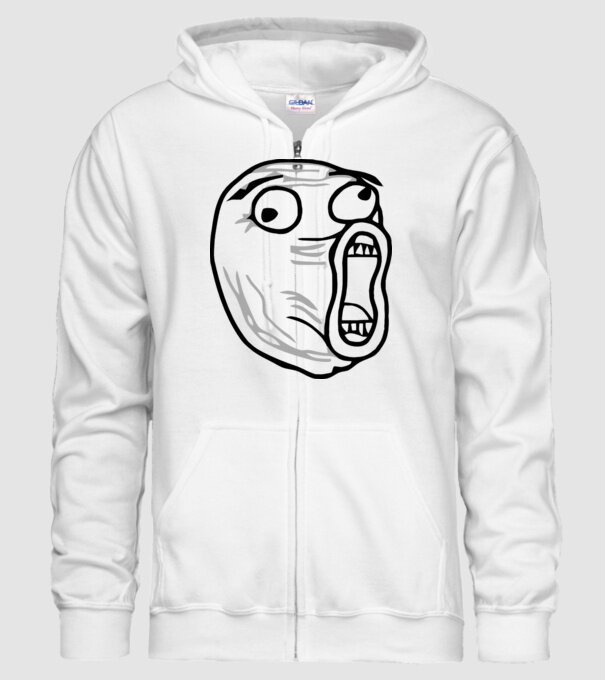 LOL Face model alb pe tricou