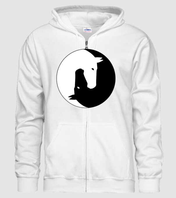 Lovas ying-yang model alb pe tricou