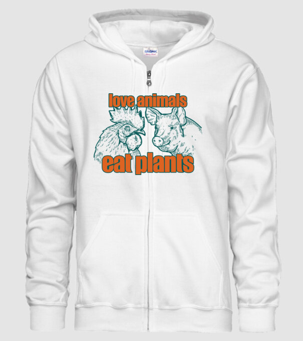 love animals model alb pe tricou