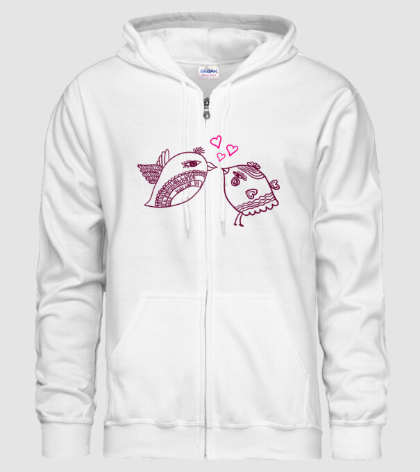 lovebirds model alb pe tricou