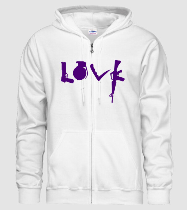 Lovegun model alb pe tricou