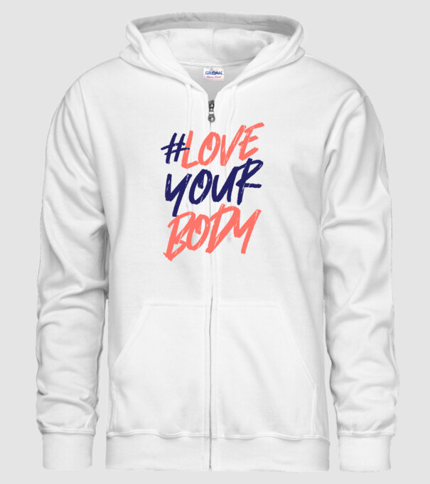 #loveyourbody model alb pe tricou