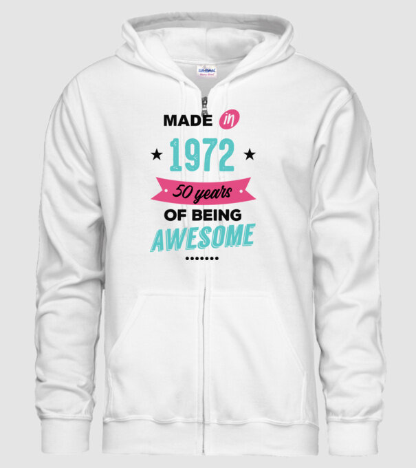 MADE in 1972 model alb pe tricou