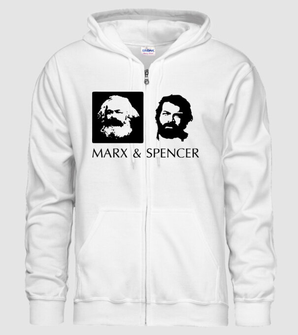Marx és Bud Spencer model alb pe tricou