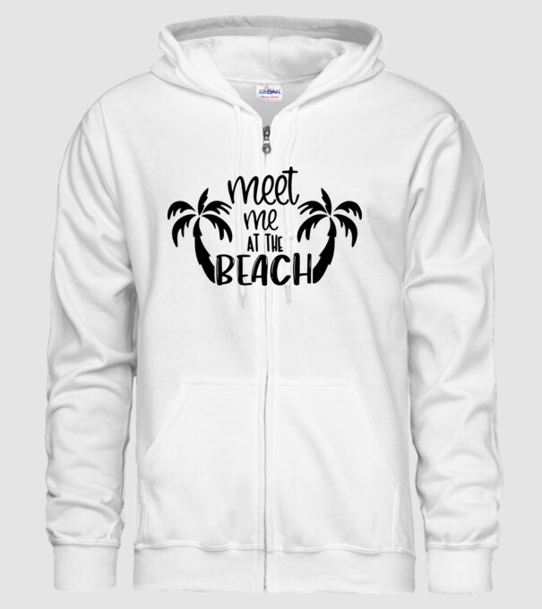 Meet me at the beach model alb pe tricou