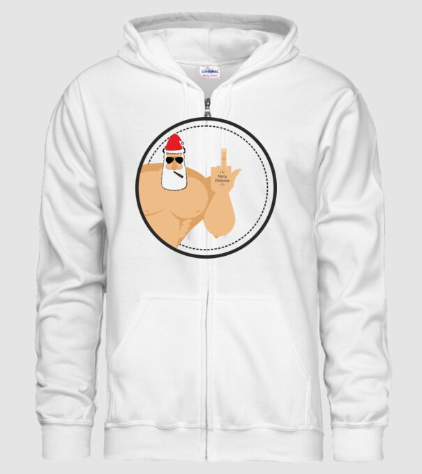 'Merry F''in Xmas' model alb pe tricou