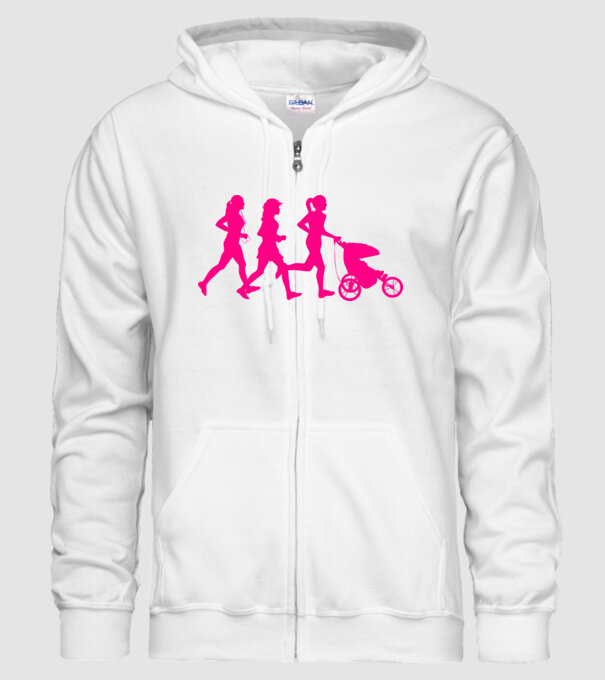 Running Mom model alb pe tricou