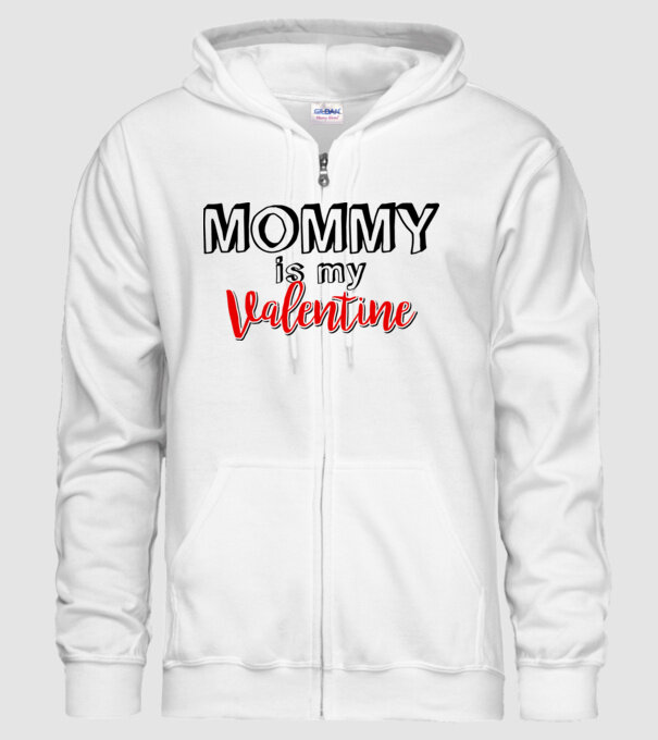 Mommy is my Valentine model alb pe tricou