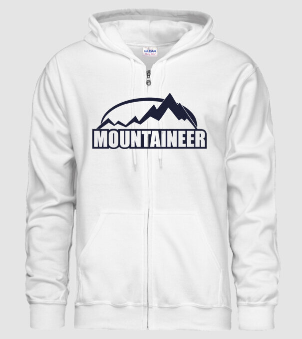 mountaineer model alb pe tricou