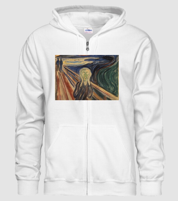 Pictură Munch Mască model alb pe tricou