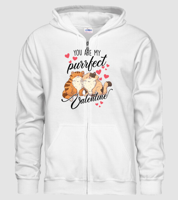 My purrfect valentine model alb pe tricou