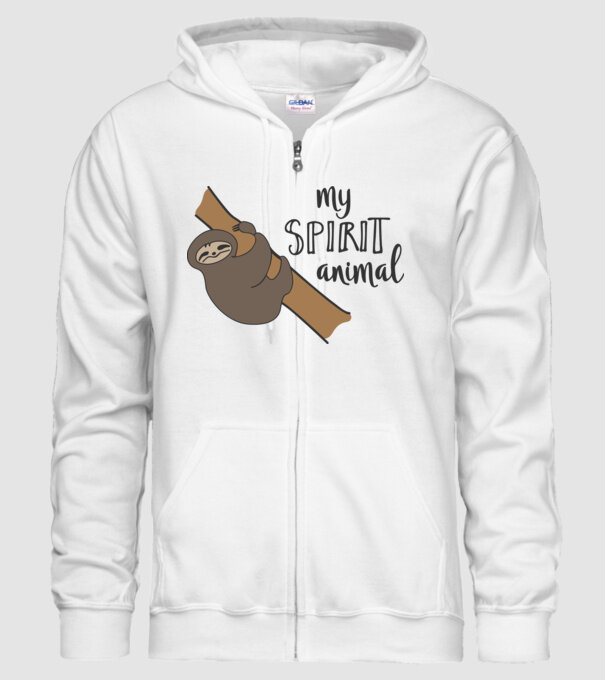 My spirit animal model alb pe tricou