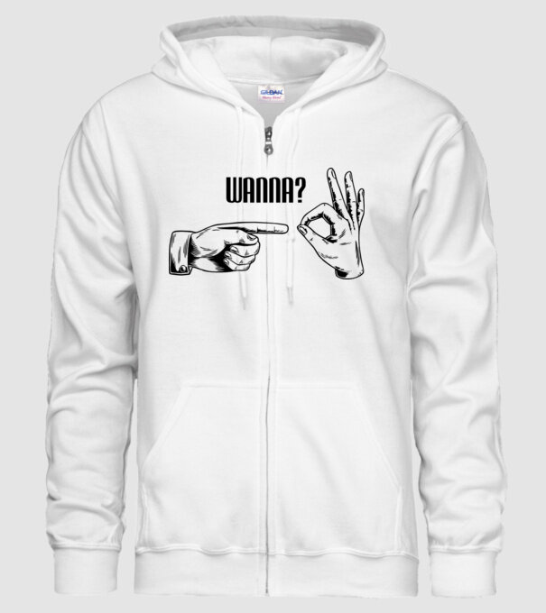 International Hand sign model alb pe tricou