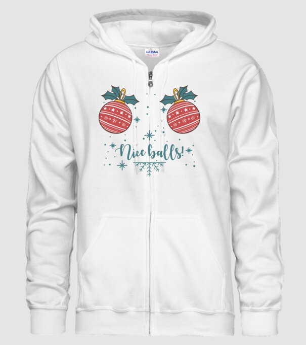 Nice Balls model alb pe tricou