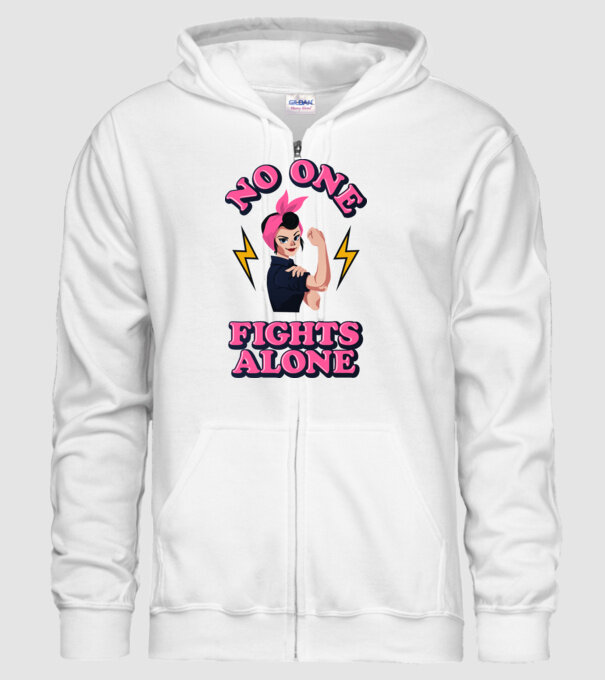 No one fights alone pinup model alb pe tricou