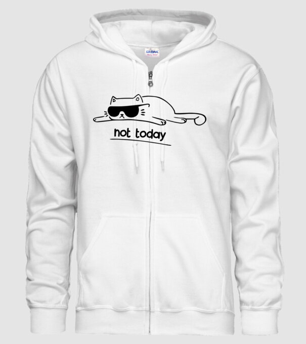 not today kitty model alb pe tricou