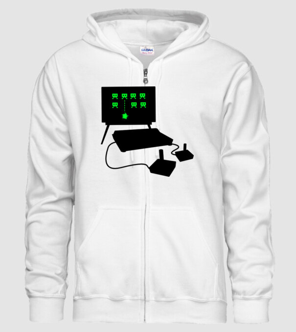 Oldschool Gamer model alb pe tricou