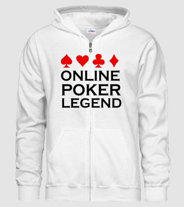 Online Poker Legend model alb pe tricou