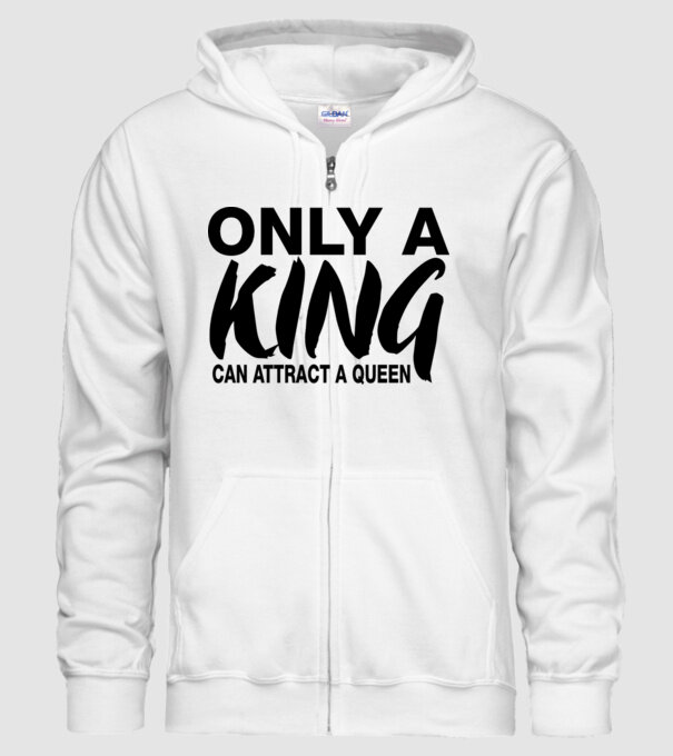Only a King model alb pe tricou
