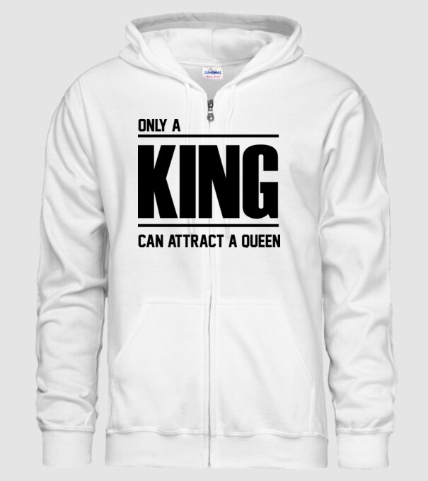 Only a king can attract a queen model alb pe tricou