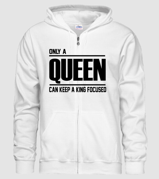 Only a Queen can keep a king in focused model alb pe tricou