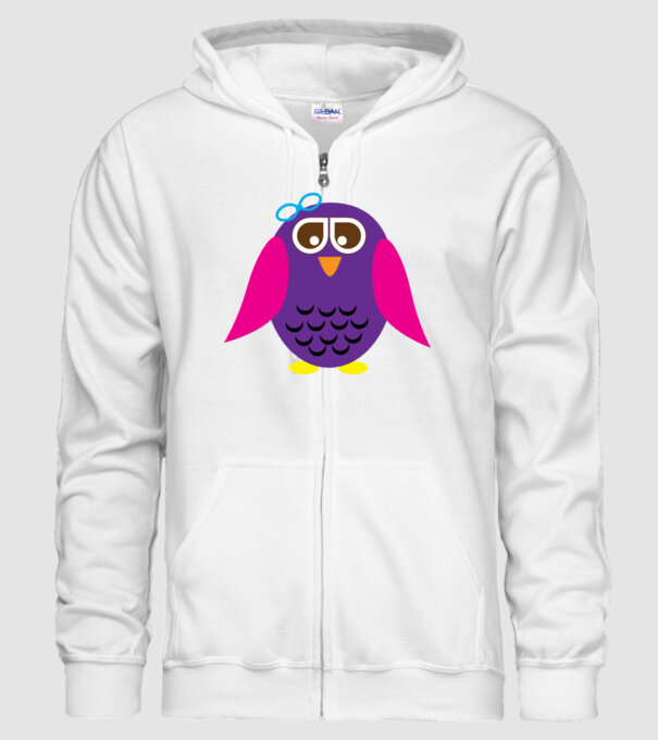 Owl model alb pe tricou