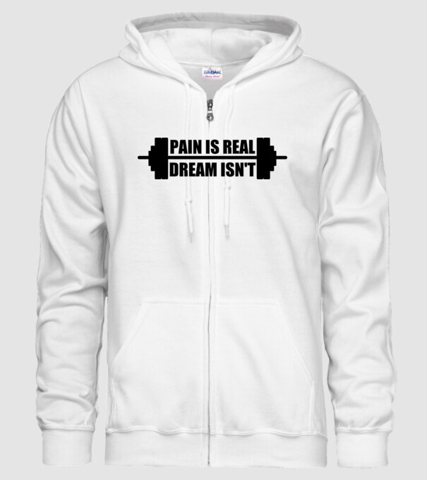 Pain is real model alb pe tricou