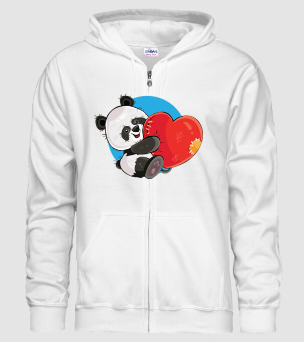 Dragoste panda model alb pe tricou