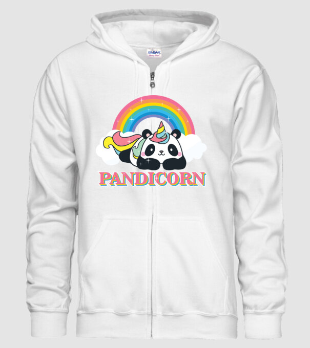 PANDICORN model alb pe tricou
