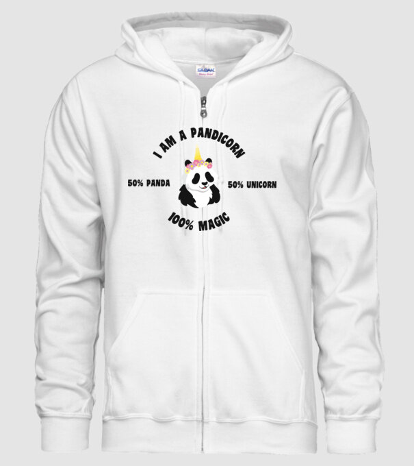 Pandicorn model alb pe tricou