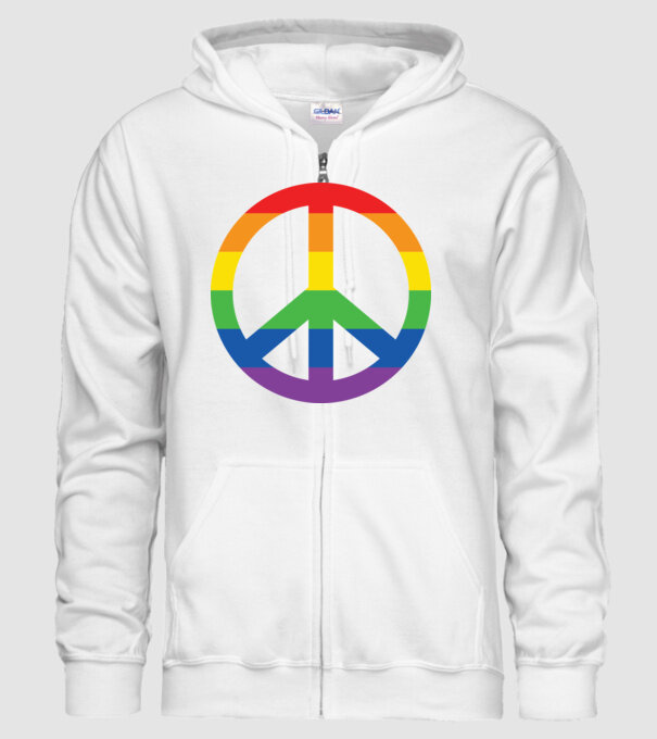Peace pride model alb pe tricou