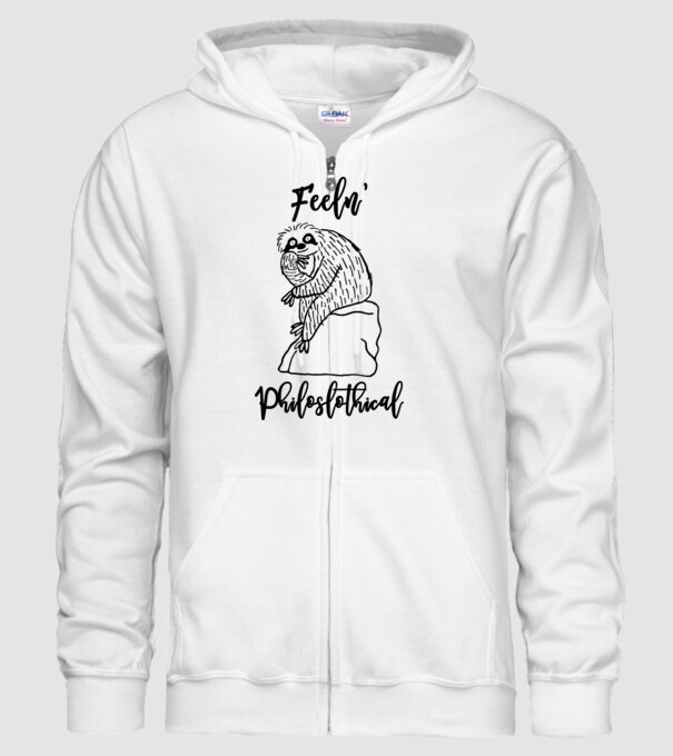 Philoslothical model alb pe tricou