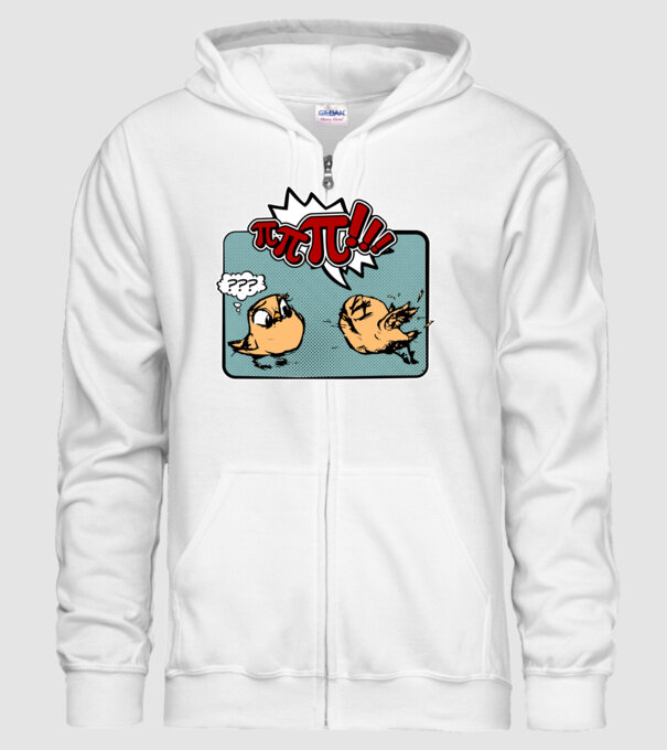 Pi Pi model alb pe tricou