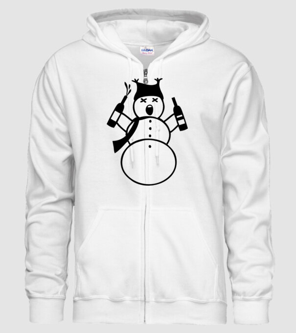 Om de zăpadă beat model alb pe tricou