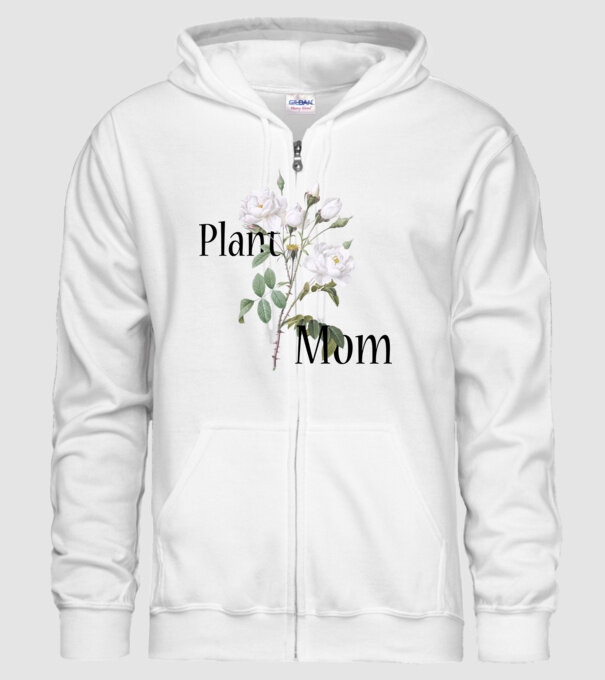 Plant mom model alb pe tricou