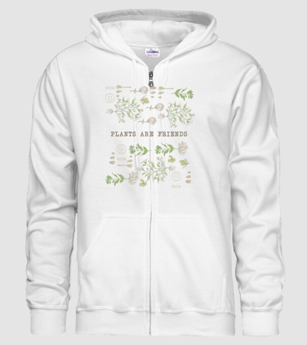Plants are friends model alb pe tricou