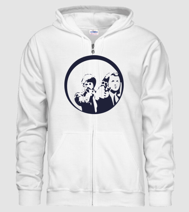 Pulp Fiction model alb pe tricou