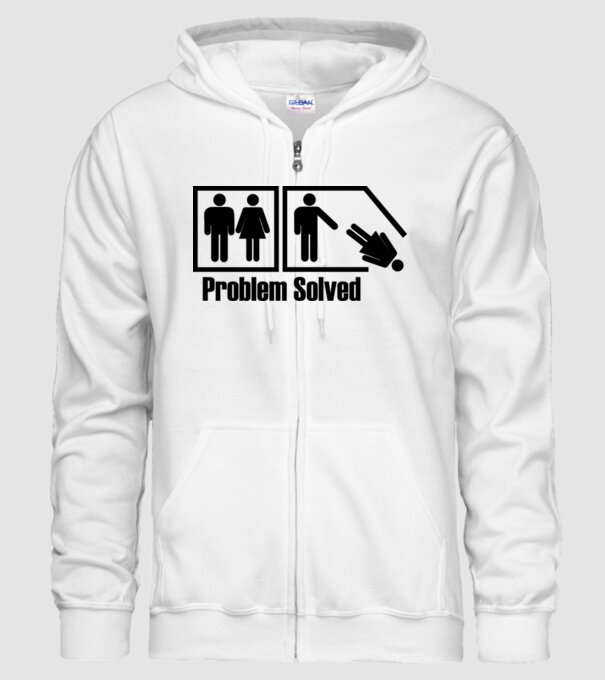Problem solved model alb pe tricou