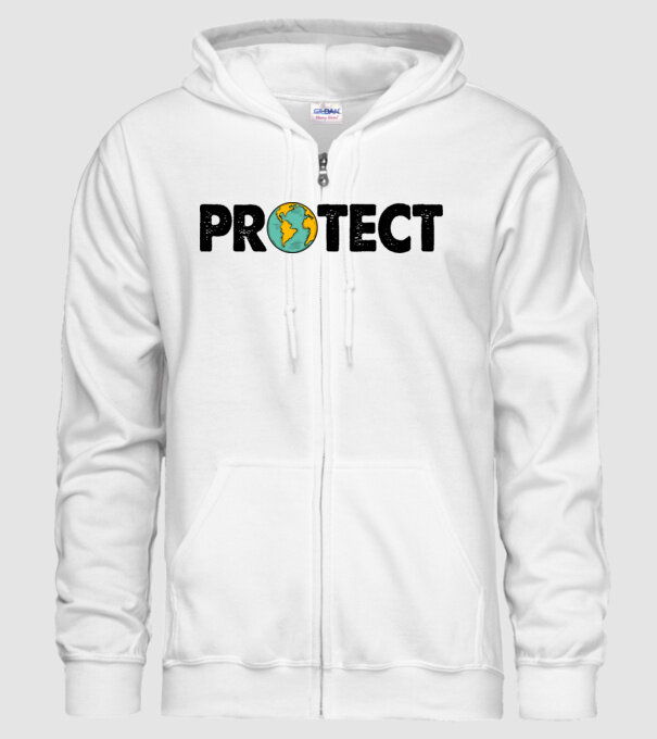 Protect earth model alb pe tricou