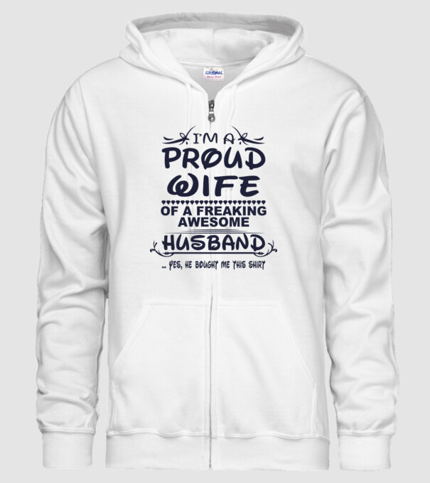 Proud wife model alb pe tricou