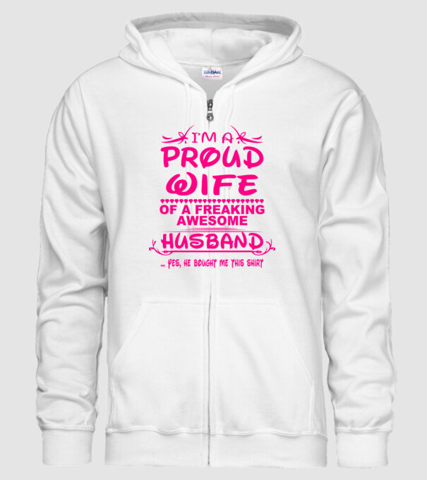 Proud wife model alb pe tricou