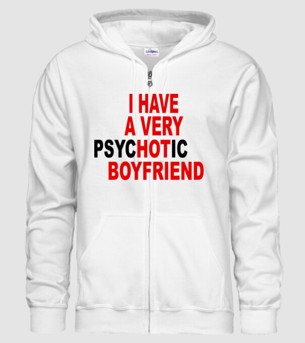 psycHOTic boyfriend model alb pe tricou